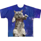 ときお✍︎🦍の宇宙猫Tシャツ フルグラフィックTシャツ