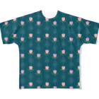 SANKAKU DESIGN STOREのシックモダンな北欧のお花3色。 D/min All-Over Print T-Shirt