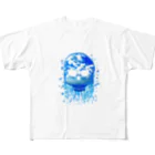 chicodeza by suzuriの空溶け髑髏 フルグラフィックTシャツ