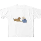 ざきおの犬と少女 フルグラフィックTシャツ