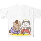 tiMo'sのお悟り猫たちの夜会 フルグラフィックTシャツ