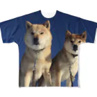 きな茶商店のドヤッと青空と日本犬2 フルグラフィックTシャツ