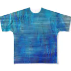 水草のBlue All-Over Print T-Shirt