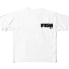 おもしろいTシャツ屋さんのFISHING　釣り　FISH　 All-Over Print T-Shirt