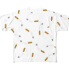 SLÜNGのCigarette butt フルグラフィックTシャツ