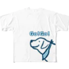 Dog Drawer Drawn by DogのGo Go ラブラドール All-Over Print T-Shirt