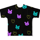 プラッシュベアのダークカラーくまさんTシャツ All-Over Print T-Shirt