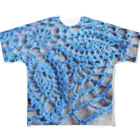 pocca poca artsのen水色 All-Over Print T-Shirt