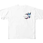 Blue__xxxのBlueButterfly All-Over Print T-Shirt