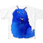 たろくろの蒼い黒猫 All-Over Print T-Shirt