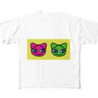 グレープフルーツちゃんのTwoCats_YELLOW All-Over Print T-Shirt