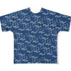 stelfestoの波千鳥パターン・青藍 All-Over Print T-Shirt