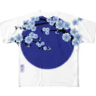 青月の青月【寒桜】 フルグラフィックTシャツ