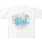 Love＆PeaceのLove＆Peace大人用ロゴ フルグラフィックTシャツ