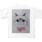 ねこの森でお散歩のリボンをつけたシャムミックス All-Over Print T-Shirt