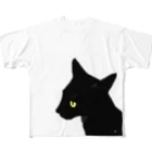 𝙽𝚘 𝚁𝚘𝚜𝚎 𝚆𝚒𝚝𝚑𝚘𝚞𝚝 𝙰 𝚃𝚑𝚘𝚛𝚗.の黒猫 フルグラフィックTシャツ