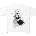 やまぎし板け(脱無職)のおべんとめいどちゃん（白黒） All-Over Print T-Shirt