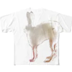 杏(弱火)のホッキョクウサギ フルグラフィックTシャツ