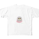 ぽぽっとツイてるのフクロウの赤ちゃん フルグラフィックTシャツ