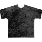 Rorschach_chのモノトーンツリーズ 1 フルグラフィックTシャツ