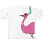 DUCK WORKS FAVORITESの一蓮托生！おしゃま鳥三郎 フルグラフィックTシャツ