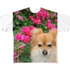 えんぴつの季節の花に興味のないポメラニアン　フルグラT フルグラフィックTシャツ