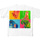 MOCCHIのカラフルショップのカラフルアニマルTシャツ🌈 All-Over Print T-Shirt