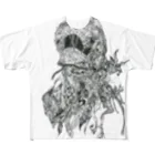 トライバルデザイナーGAIのお店の髑髏トライバル フルグラフィックTシャツ
