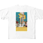 かわのおもちゃに囲まれるひと All-Over Print T-Shirt