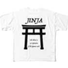 あさやけ洋品店のJINJA（黒） All-Over Print T-Shirt