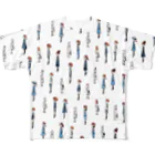 てら ねこグッズのI WISH I WERE A BIRD.青い服 All-Over Print T-Shirt