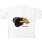 Moto@猫とバイクのVideologの3猫団子 フルグラフィックTシャツ