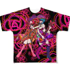 h45m69のYOU&ME Black Rose2 フルグラフィックTシャツ