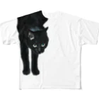 猫とやっし～ぃのアレコレの黒猫（改） All-Over Print T-Shirt