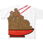 トイプードル　Karaage Bro.のトイプードルからあげ専門店ぶんちゃん All-Over Print T-Shirt