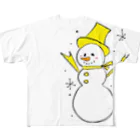 coyukiの雪だるまん黄 フルグラフィックTシャツ
