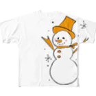 coyukiの雪だるまん橙 フルグラフィックTシャツ
