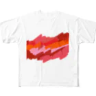 ポテコロアートショップの赤の衝撃 フルグラフィックTシャツ