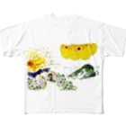 KIEMONの貝に籠って黒い靴下を編む少女 All-Over Print T-Shirt