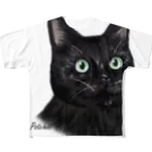 猫とやっし～ぃのアレコレのキリッと黒猫 フルグラフィックTシャツ