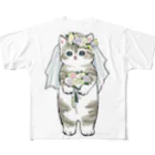 mofusandの花嫁にゃん フルグラフィックTシャツ