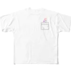 siixfeetdeepのラブサイン フルグラフィックTシャツ