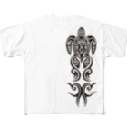 Astrio SUZURI店のウミガメタトゥー風 All-Over Print T-Shirt