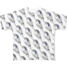 マグロ漁船のつなにゃん(骨ver.)大集合 All-Over Print T-Shirt