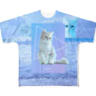 猫ICHIZO公式グッズのあらゆる猫を愛せ(文字なし両面) フルグラフィックTシャツ