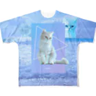 猫ICHIZO公式グッズのあらゆる猫を愛せ(文字なし片面) フルグラフィックTシャツ