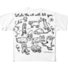 天明幸子　SUZURI  オフィシャルショップのcat cat cat !! フルグラフィックTシャツ