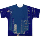 メンタルつらつらと夜景のShinjyuku-blue (park ver.) All-Over Print T-Shirt