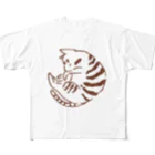 mymyのまるねこトラ フルグラフィックTシャツ