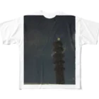 ゼリーチェーンの夜の塔 フルグラフィックTシャツ